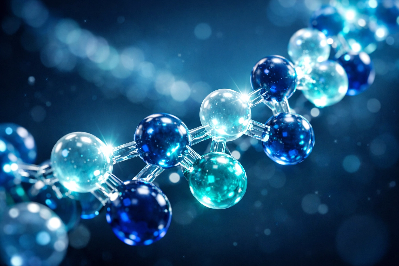 Microscopic view of a peptide chain structure illustrating cellular signaling for health optimization.