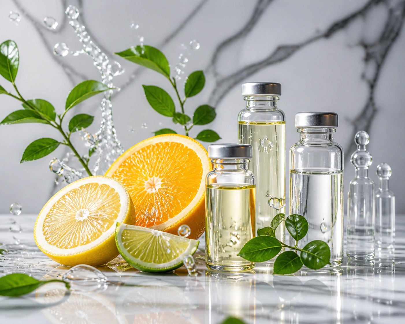 Natural ingredients and clinical vitamins used in specialized mobile IV drip formulations.