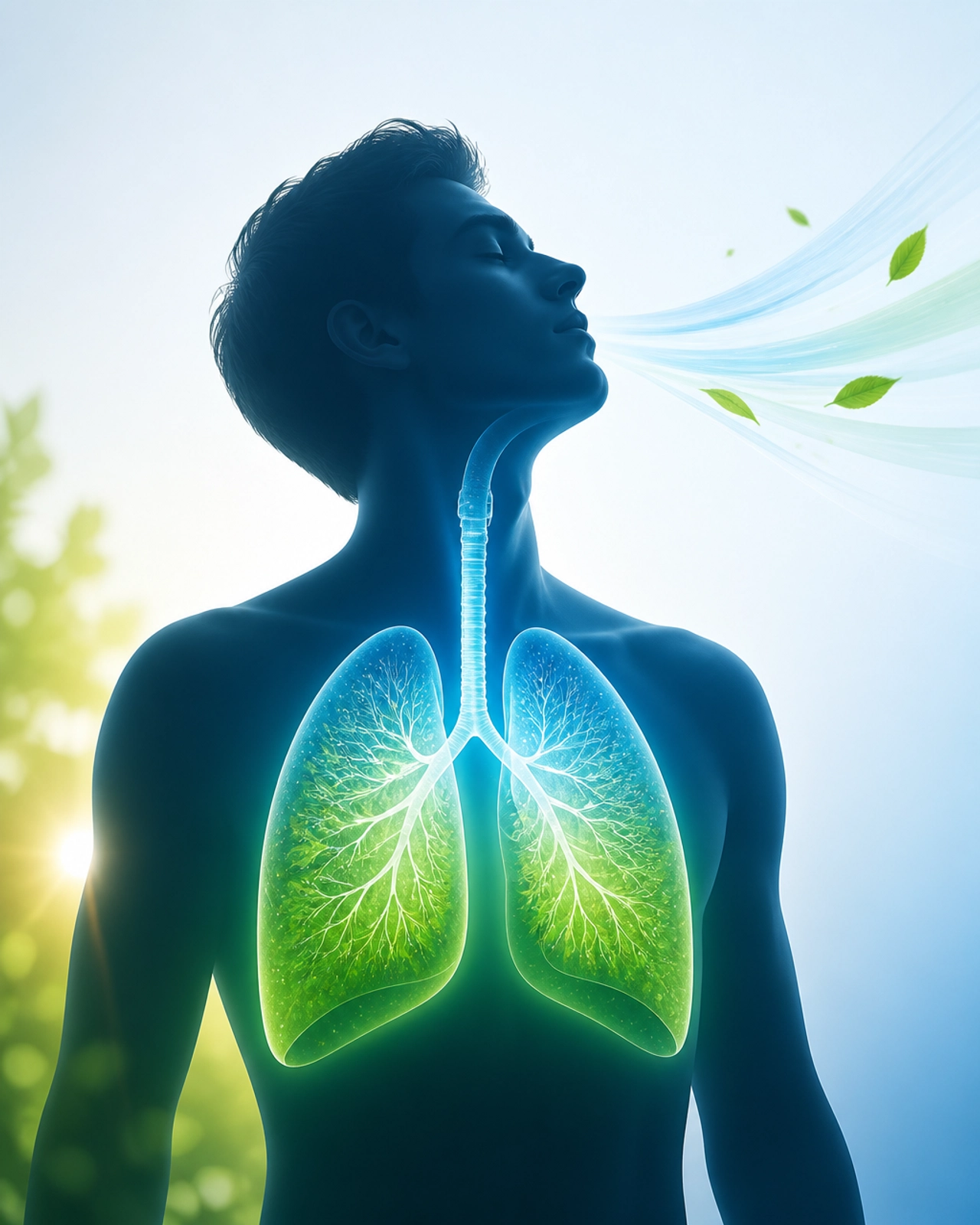 A metaphorical representation of respiratory health, symbolizing oxygen and clarity.