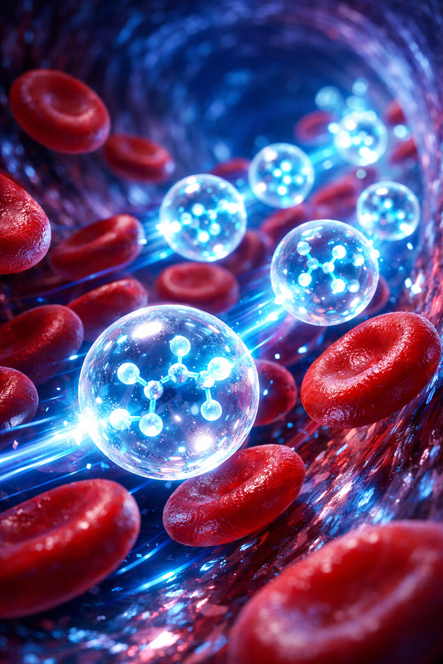 Microscopic visualization of glutathione molecules delivered directly into cells via IV therapy.